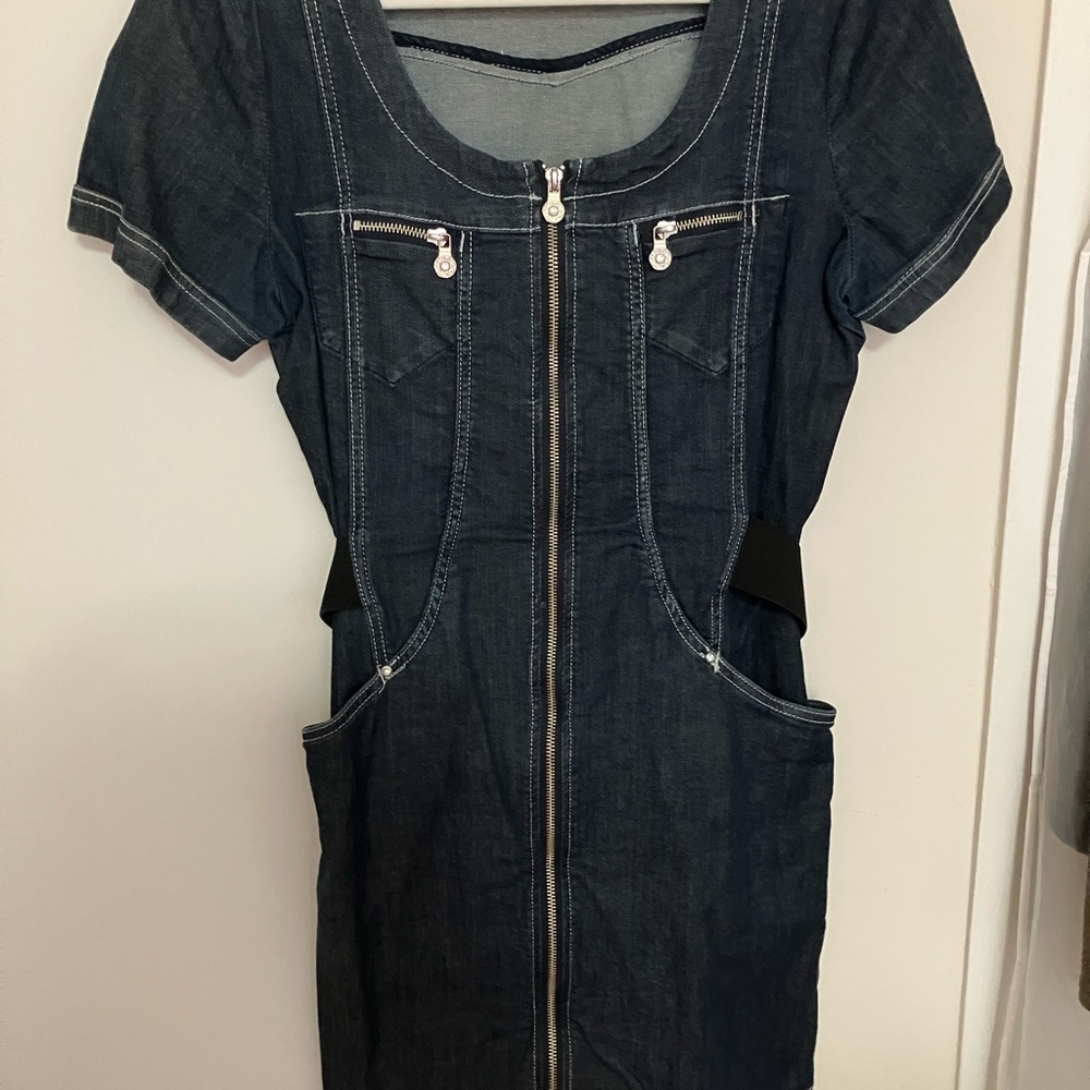 Spanner Denim Zipper Front Dress